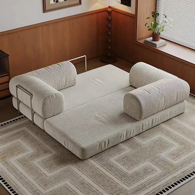 Sofa Bed | Corduroy Fabric | Foldable | L Shaped, Customizable from PriceLows™