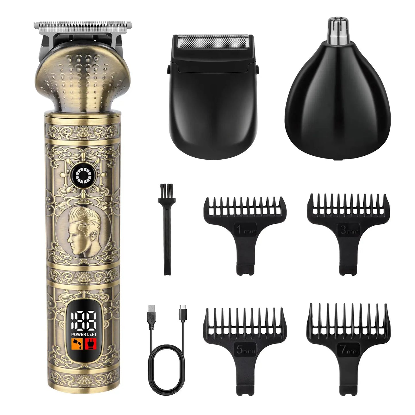 Beard Trimmer | Cordless Rechargeable | Stainless Steel Blades | 3-4 Attachments