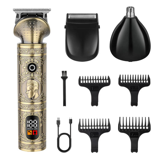 Beard Trimmer | Cordless Rechargeable | Stainless Steel Blades | 3-4 Attachments
