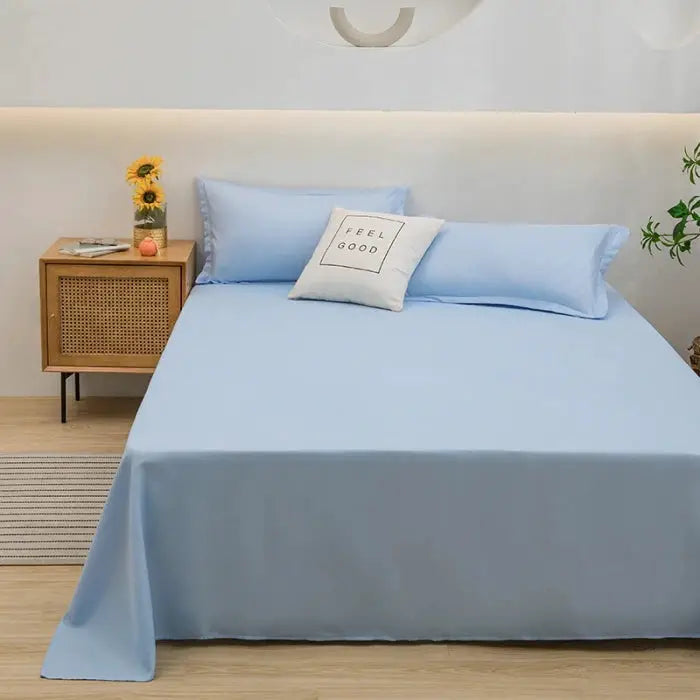1pc Solid Color Flat Bed Sheet Soft Home Linen for Single/Double/Queen/King Beds from PriceLows™