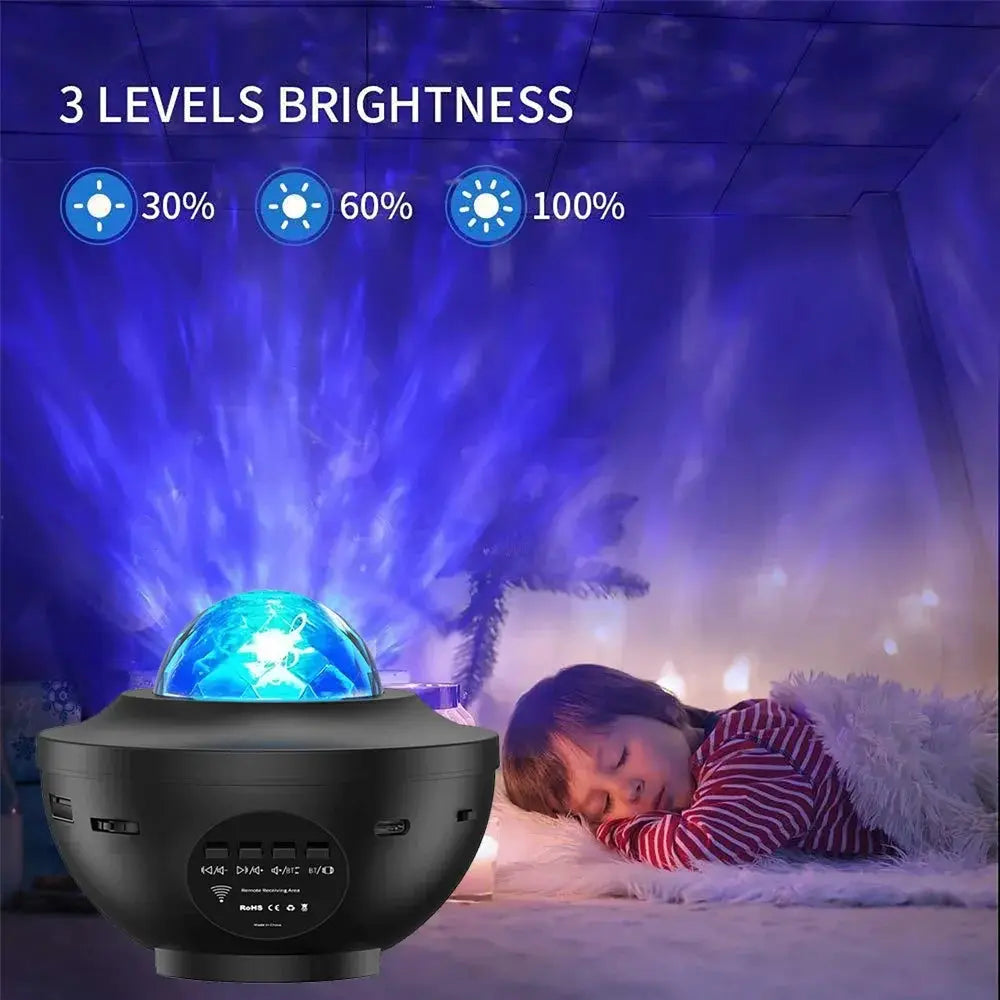 Starry Galaxy Projector Night Light | Bluetooth Music | USB Powered | One Size