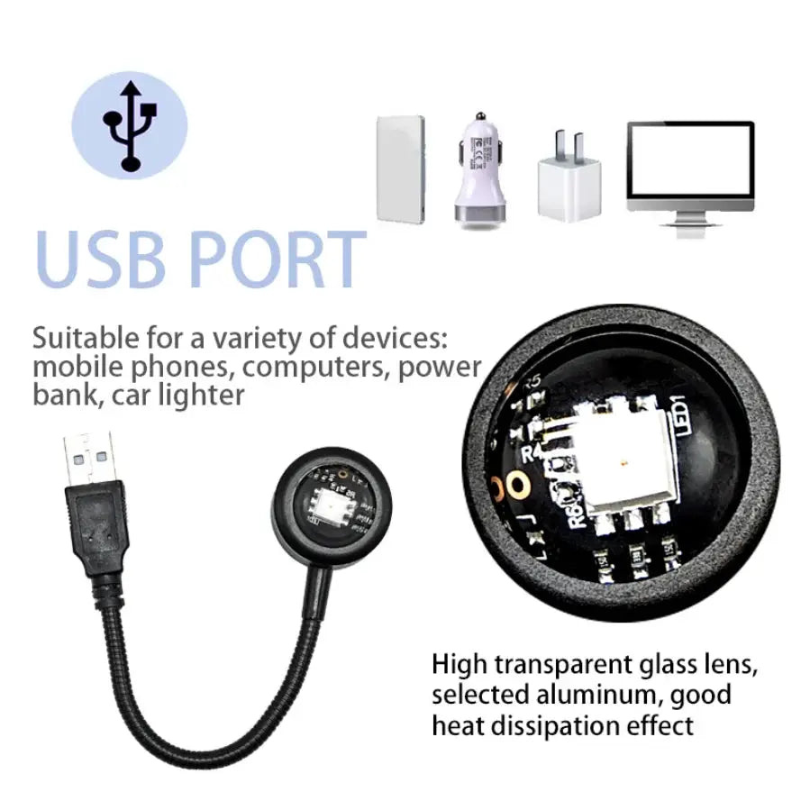 LED Projector | USB Powered | Portable Size | Warm Glow Effect