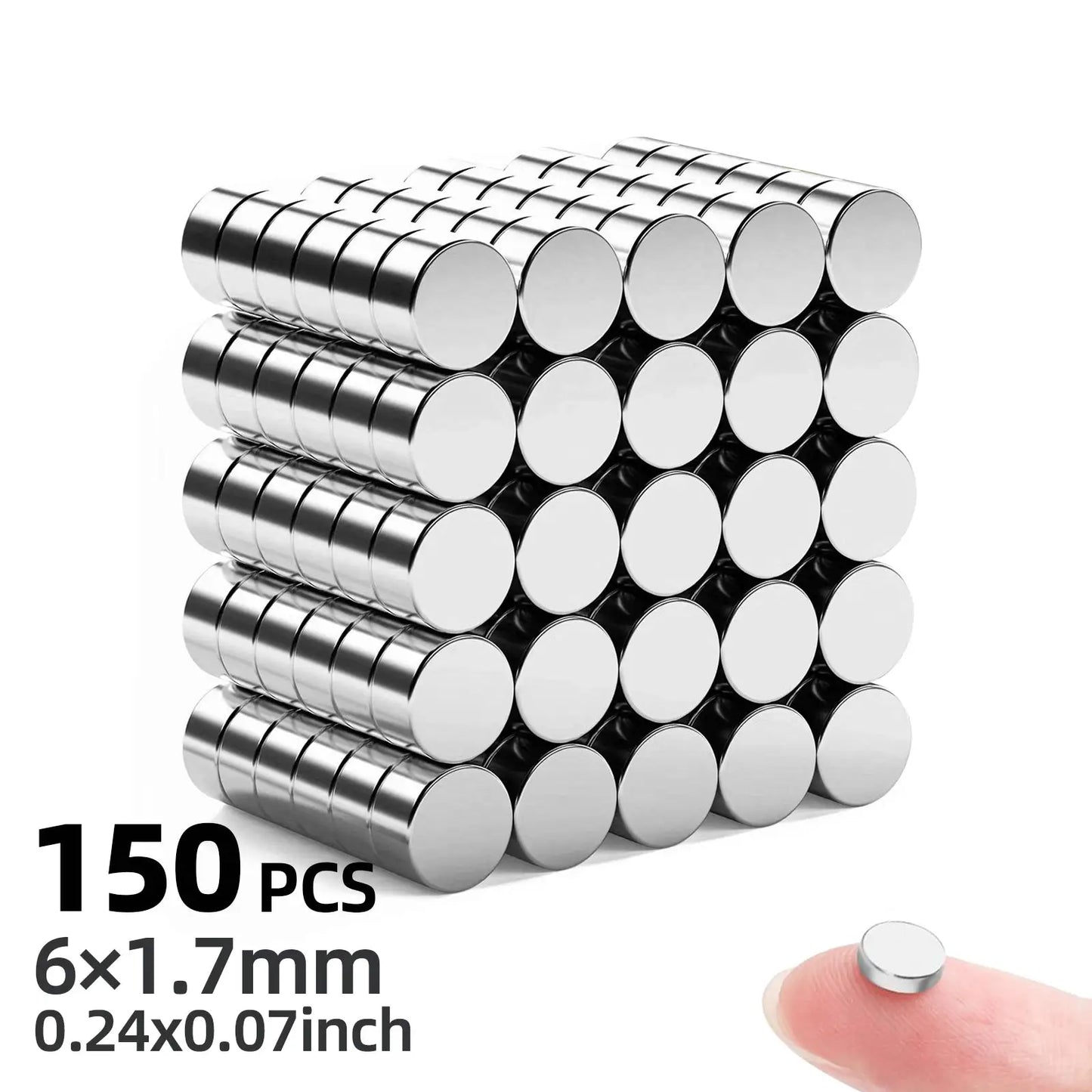 Round Carbon Steel Magnets | 6X2MM Dimensions | Flat Disc Shape