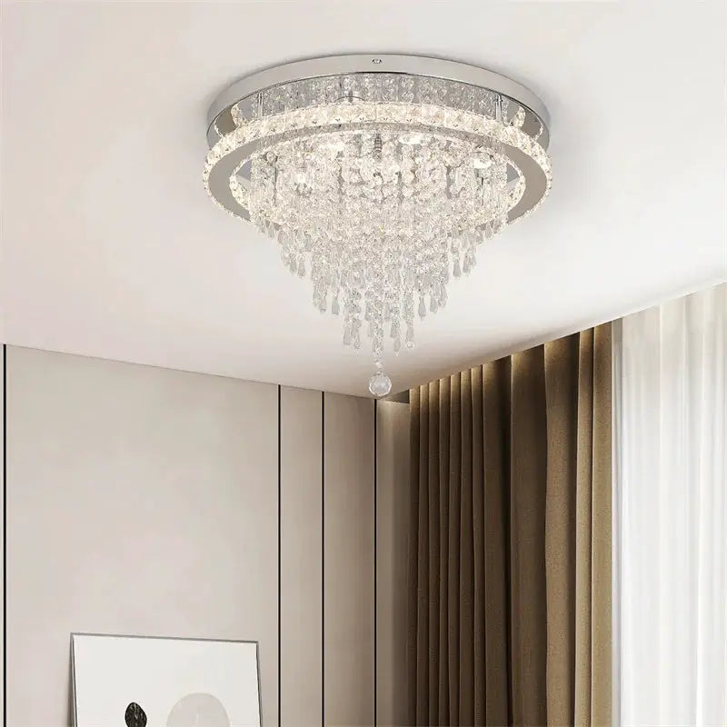 Modern K9 Luxury Crystal Ceiling Lamp Smart Led Living Dining Room Pendant Light Chandelier Remote Control Hanging Decor Luminai from PriceLows™