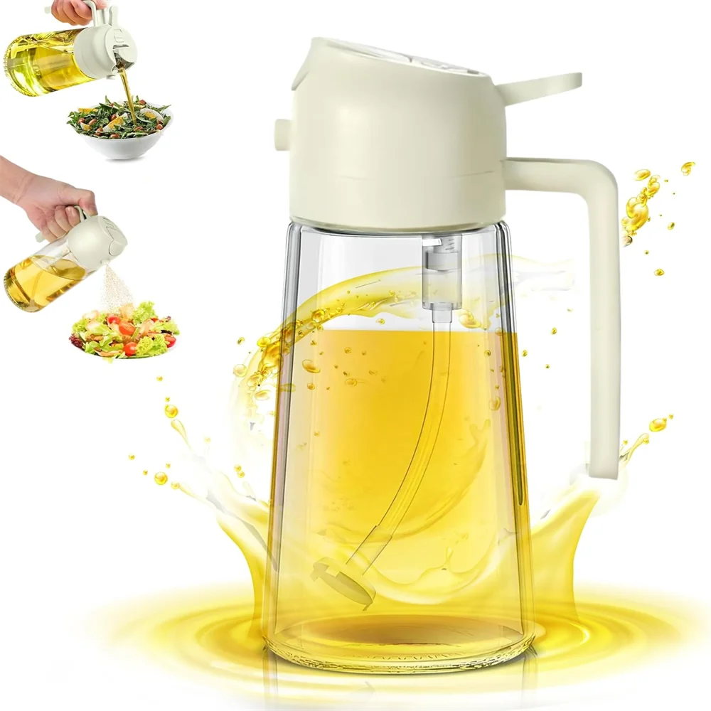 Oil Sprayer | 2 in 1 Dispenser | Glass 470ml Food grade | Kitchen Use