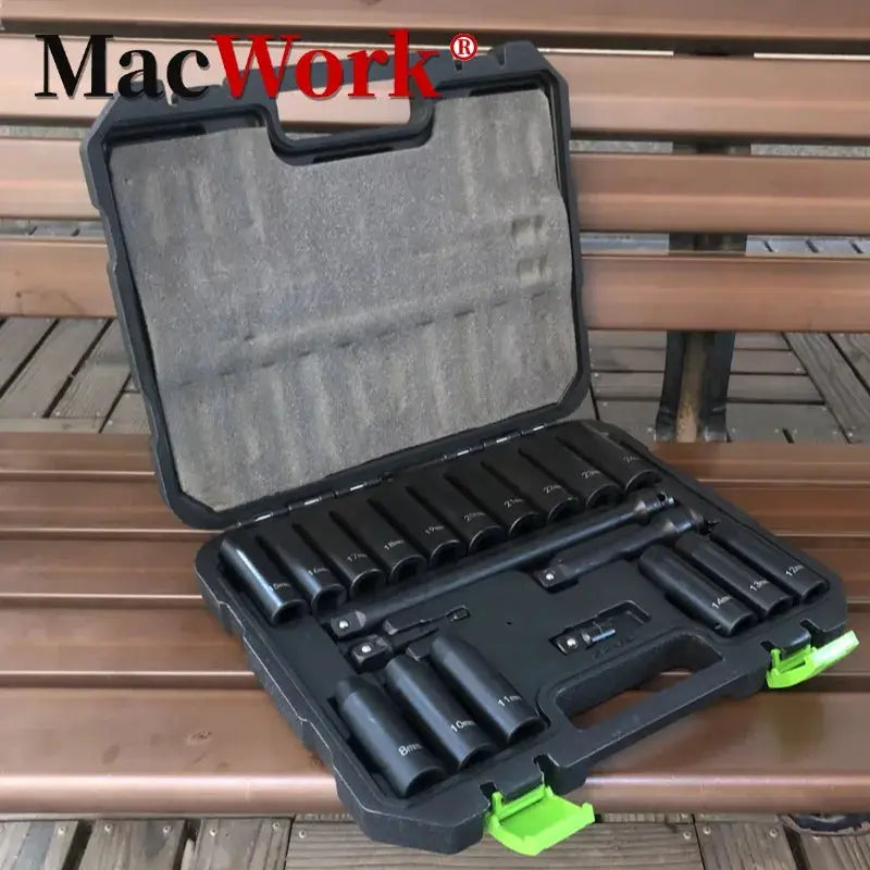 20 Pcs Impact Socket Set 1/2" Deep Socket Metric 8mm to 24mm, 6-Point, Cr-V Steel Toughbuilt Multitool Hand Tools from PriceLows™
