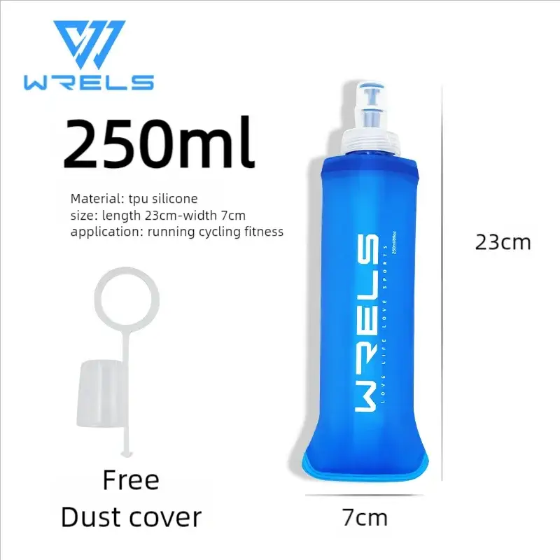 WRELS Soft Folding Water Bottle Collapsible Silicone Outdoor Sport Traveling Camp Hiking Cycling Running TPU Portable Water Bag from PriceLows™