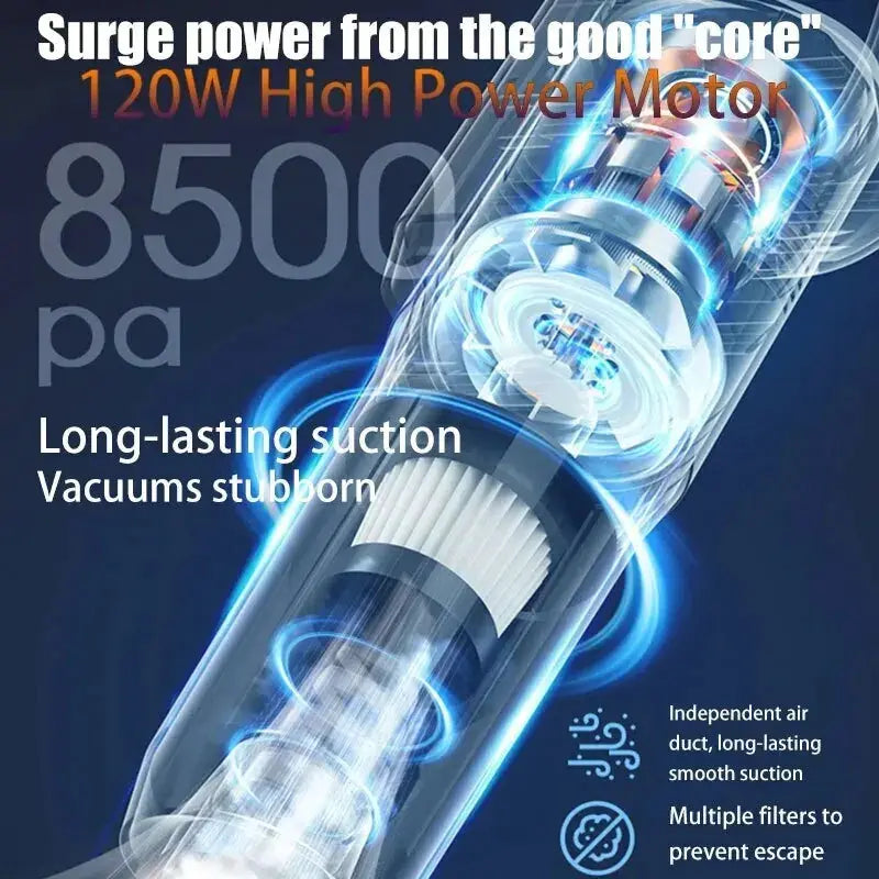 Cordless Handheld Vacuum | Strong Suction | Li-ion Battery | Home Car Use