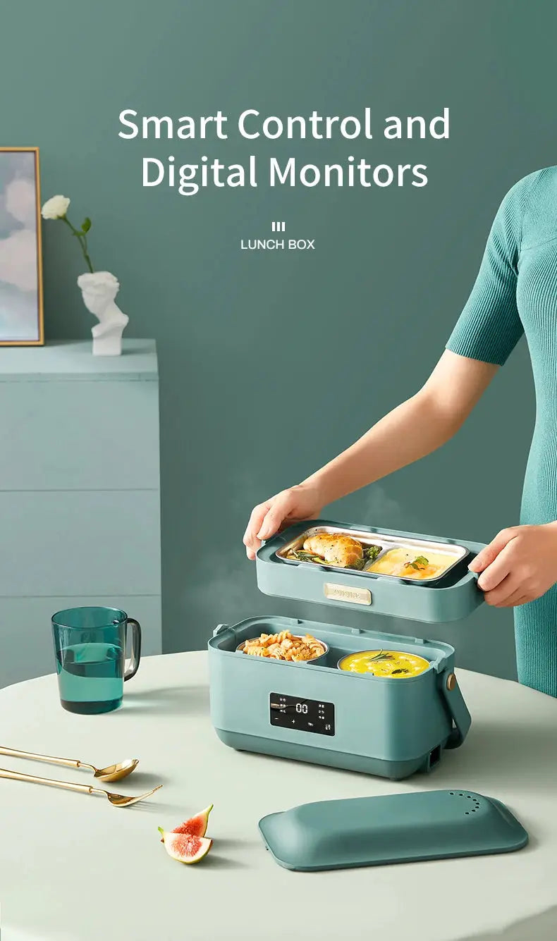 Portable Electric Lunch Boxes Charging Self Heating Car Oven Removable Container Bento Lunch Box from PriceLows™