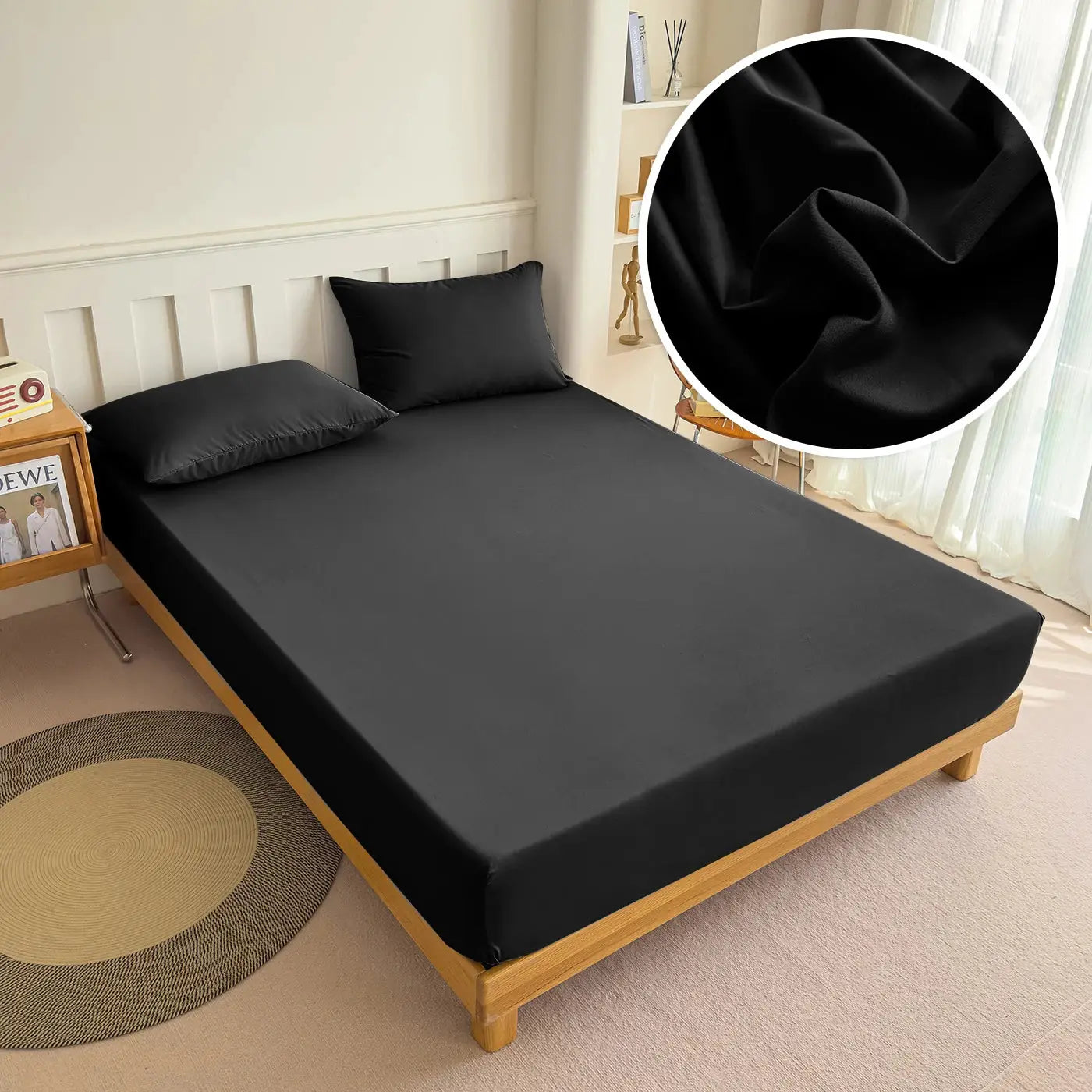 High Quality Fabric Fitted Sheet With Elastic Band Solid Color Mattress Sheet for King Queen Bed 150x200 180x200 200x220cm 1PC from PriceLows™