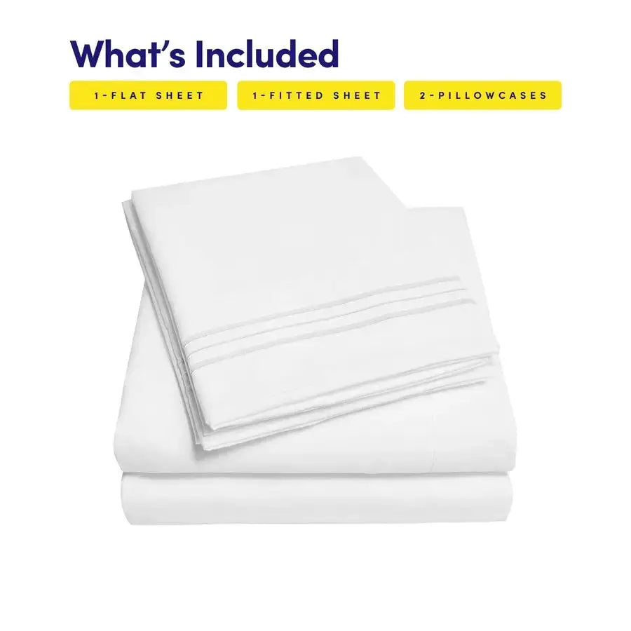 Supreme Collection Sheet Sets White Luxury Hotel Bed Sheets and Pillowcase Set for King Mattress Extra Soft, Elastic Corner Stra from PriceLows™