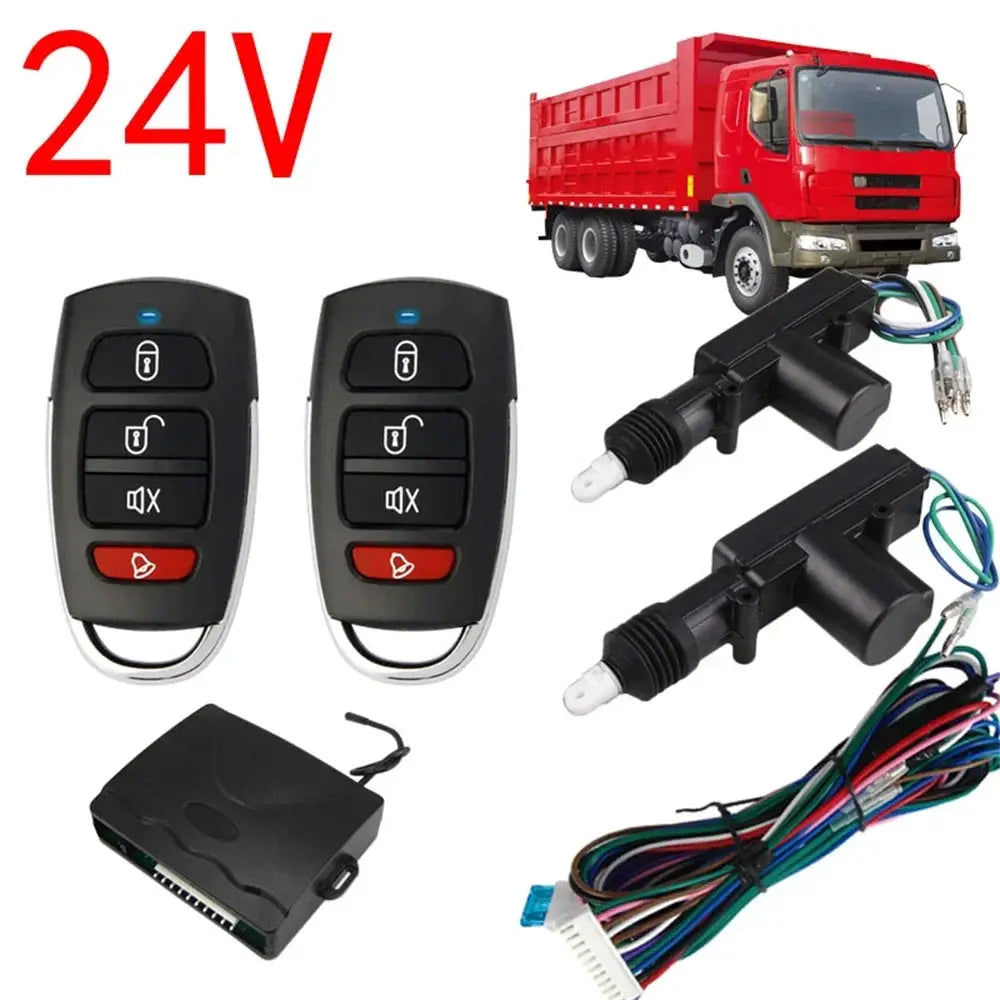 HOT 24V DC Car Alarm Remote Control Central Locking Anti-theft Device -Door 2-Futtons Car Security Device Kit For Truck from PriceLows™