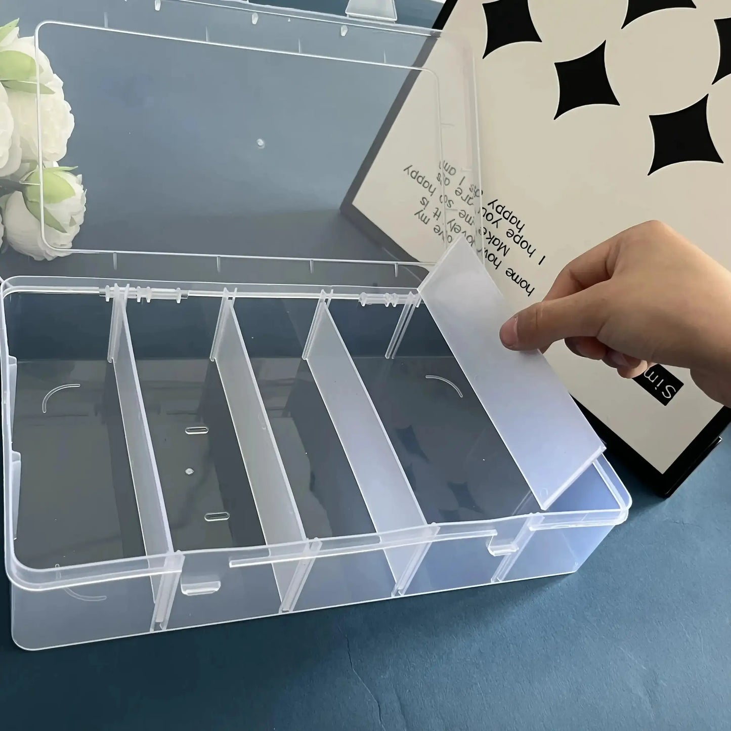 Hardware tool storage box, 5-compartment transparent tool organizer box, screw and accessory sorting box, household screw and wr from PriceLows™
