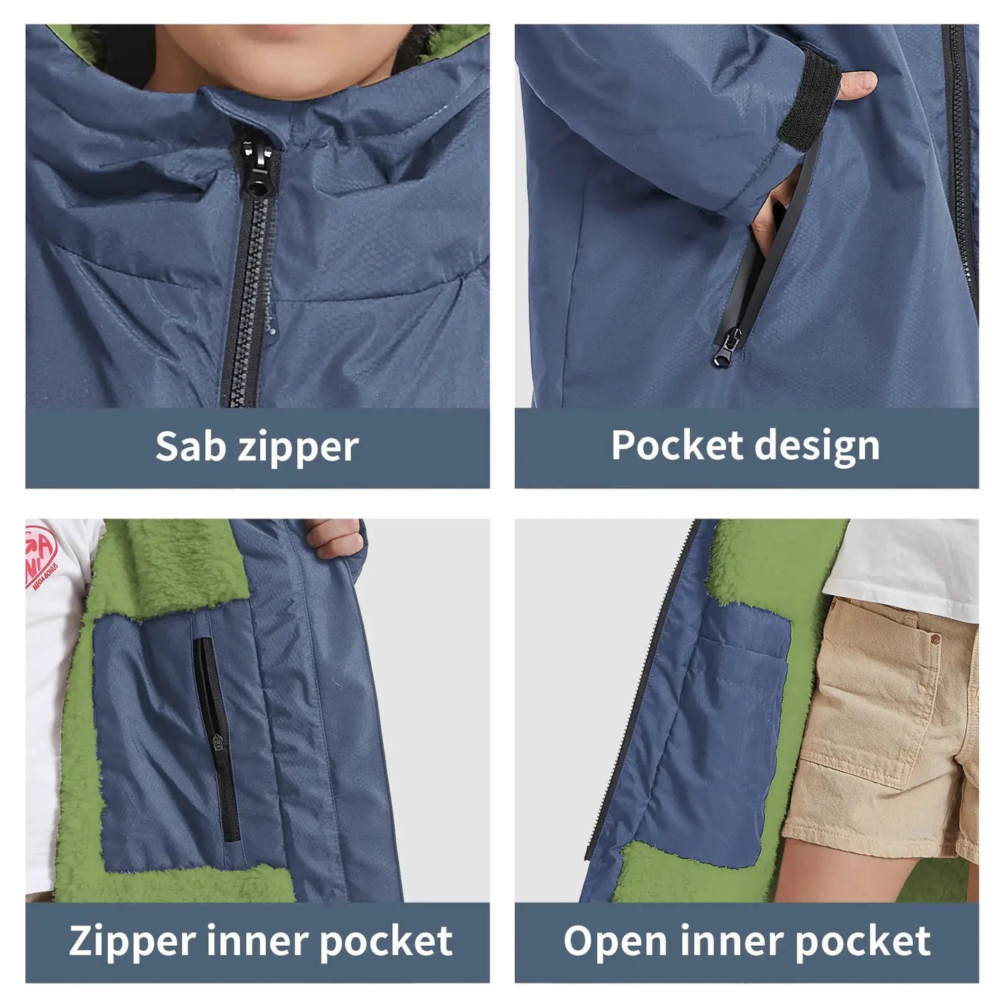 Quick Dry Changing Robe | Waterproof Soft Polyester | Navy Blue Red