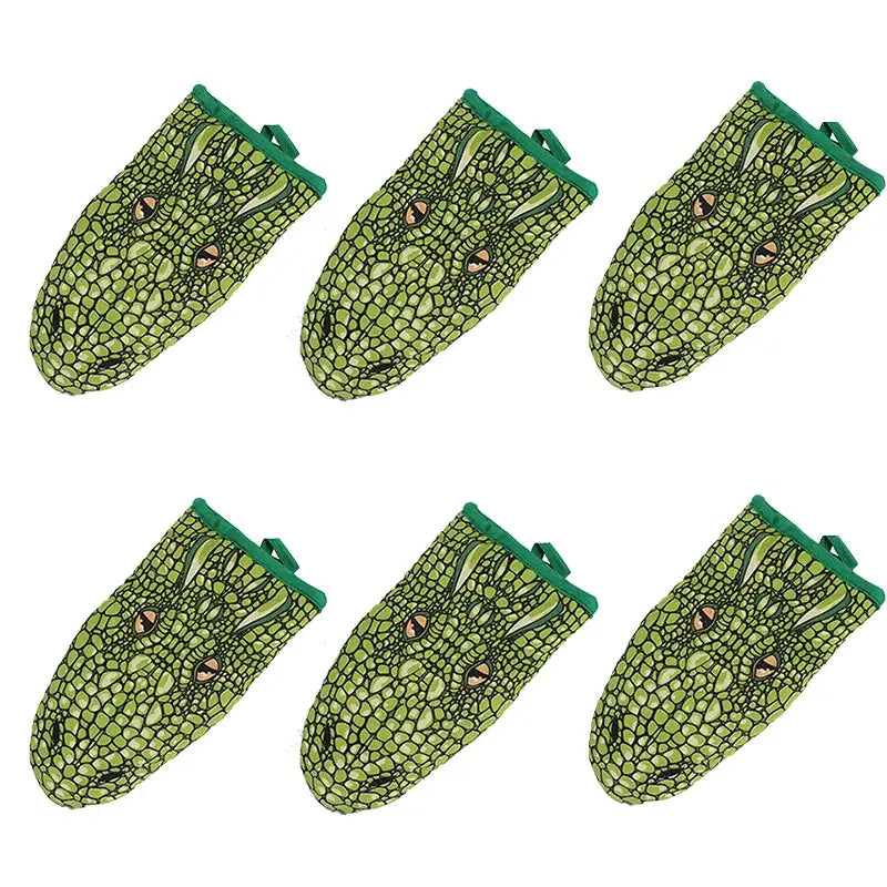 Oven Mitts | Crocodile Pattern Cartoon Animal | Heat Resistant Thickened