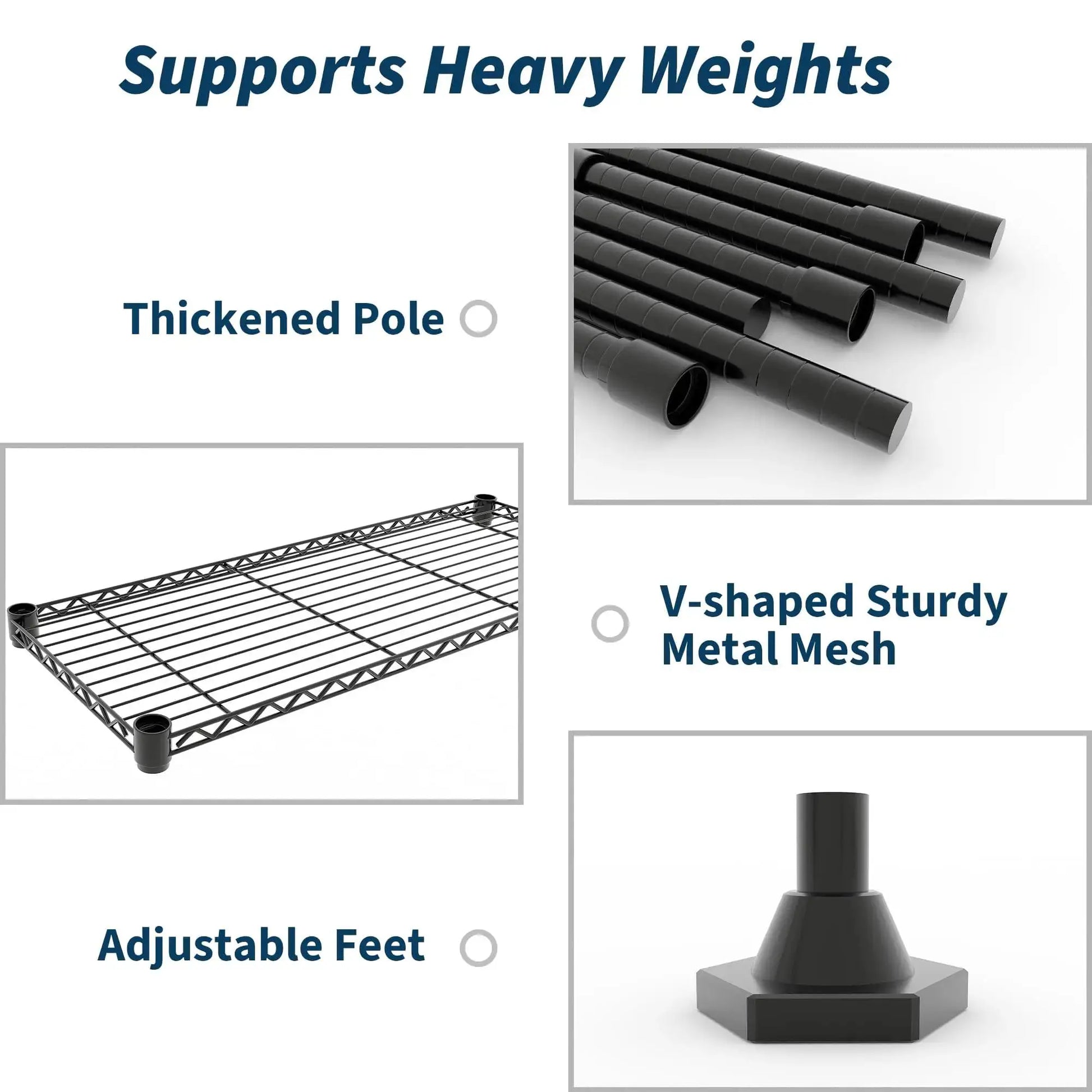 4-Tier Heavy Duty Metal Shelving Unit, Adjustable Height & Feet, Sturdy Thickened Construction, High Weight Capacity, Easy to Assemble for Garage, Pantry, Basement, Kitchen, 13.8" D x 59" W x 59.5" H from PriceLows™
