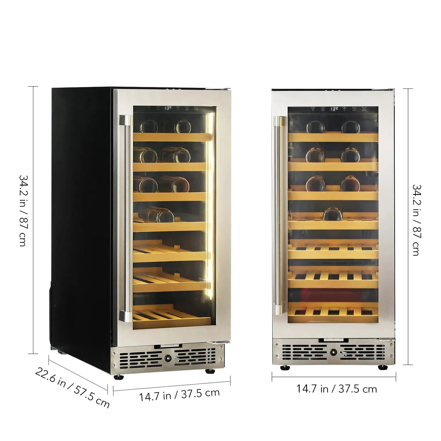 Beverage Fridge with Glass Door: 33 Bottle Wine Cooler Refrigerator - Small Wine Fridge for Bar Home & Party, 96L from PriceLows™