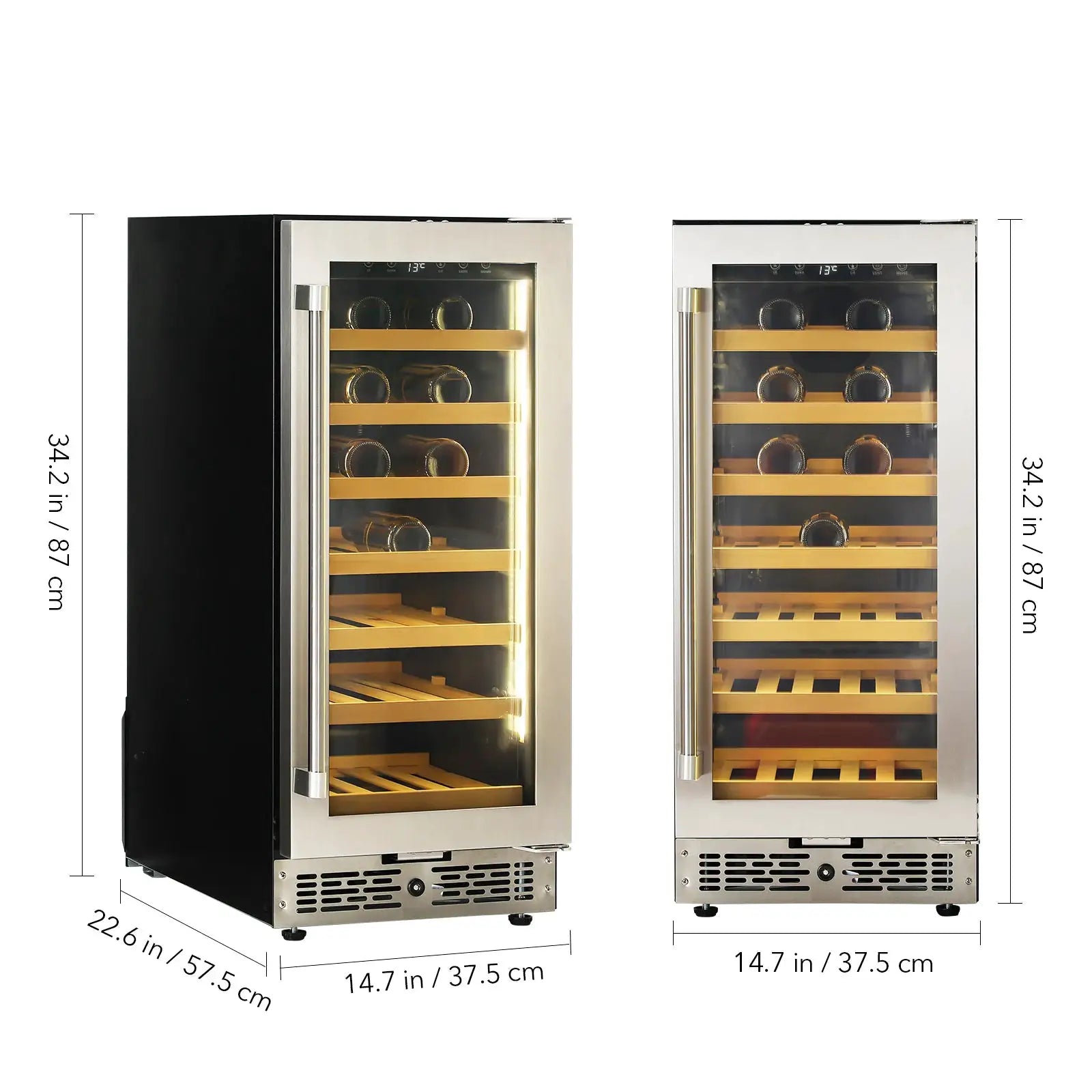 Beverage Fridge with Glass Door: 33 Bottle Wine Cooler Refrigerator - Small Wine Fridge for Bar Home & Party, 96L from PriceLows™
