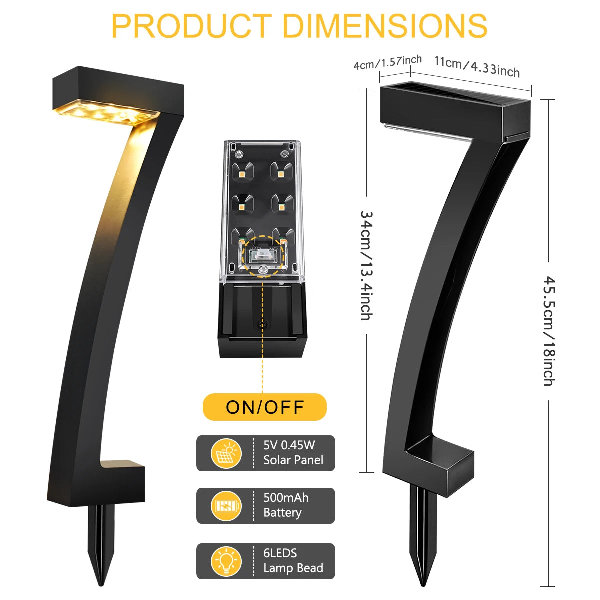 Solar Lights 7-Shape for Garden Lawn IP65 Waterproof Pathway Landscape Lighting 6 LED Auto Dusk to Dawn Solar Ground Light from PriceLows™