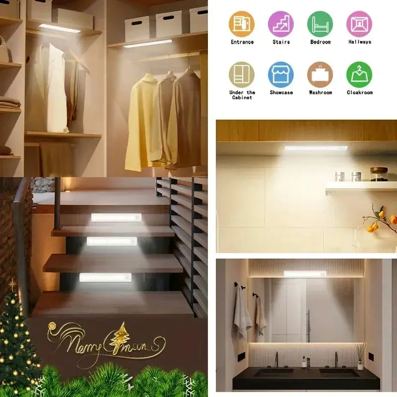 Under Cabinet Lights 1/3/5/6pcs, Motion Sensor Rechargeable Battery Operated 2 Colors LED Light for Closet, Kitchen, Bathroom from PriceLows™