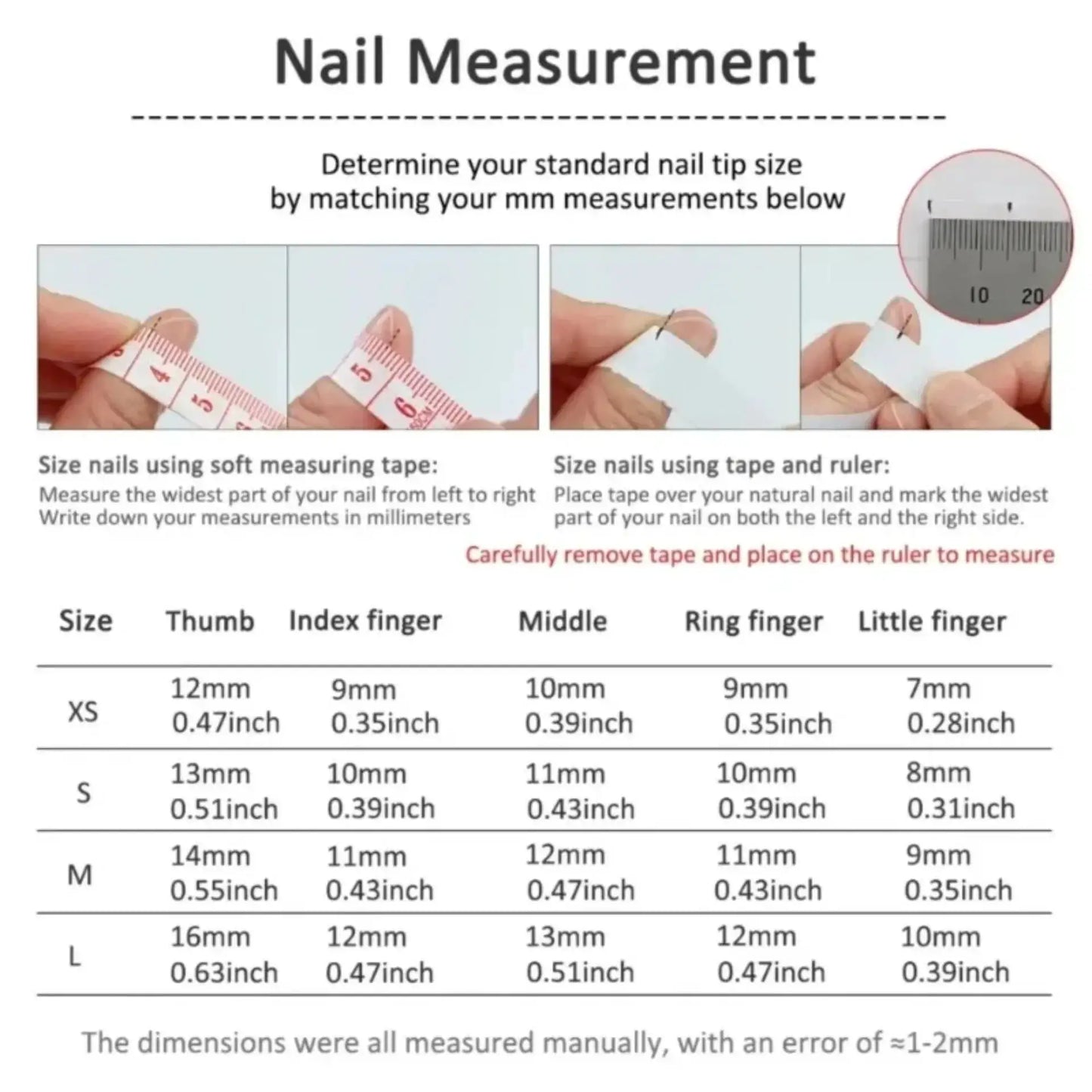 Press On False Nails | Short Round Floral Design | Medium Fit | 10 Piece Set