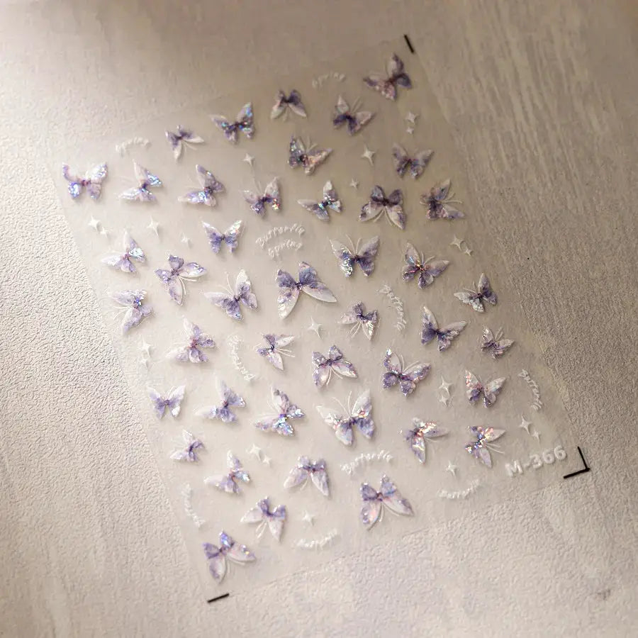 1Pcs 5D Embossed Aurora Butterfly Nail Art Stickers Self Adhesive Decals For Nails Decoration DIY 3D Acrylic Nail Supplies Parts from PriceLows™