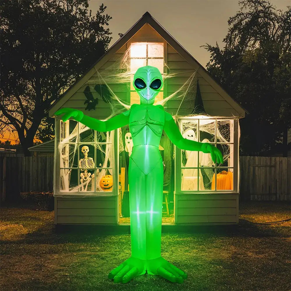 Halloween Alien Inflatables | 9 Ft Tall | Led Lights | Outdoor Yard