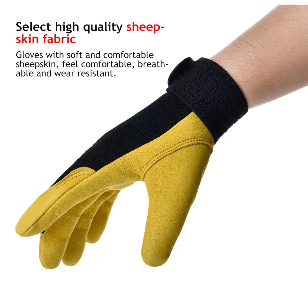 Cowhide Leather Work Gloves Safety Labour Protection Garden Sports Motorcycle Driver Workers Work Welding Wear-resistant Gloves from PriceLows™