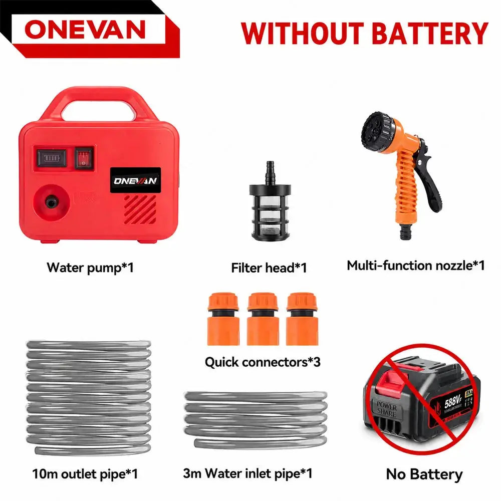 ONEVAN 260W Portable Electric Water Sprayer Lawn Sprinkler 150M Cordless Water Pump Garden Watering Tools For Makita Battery Pin from PriceLows™