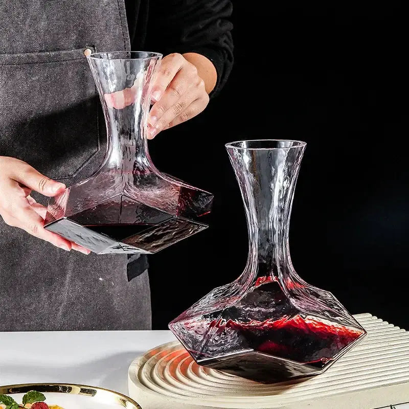 Irregular Wine Decanter Creativity 1450ml Decanter Dispenser Crystal Glass Wine Aerator Mirror Jug Gift Bar Decor Art Glassware from PriceLows™