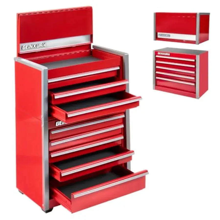 8-Drawer Rolling Tool Box, Heavy Duty Micro Roll Cab Steel Stackable Tool Chest with Lockable Drawers, 2-in-1 Large and Compact from PriceLows™