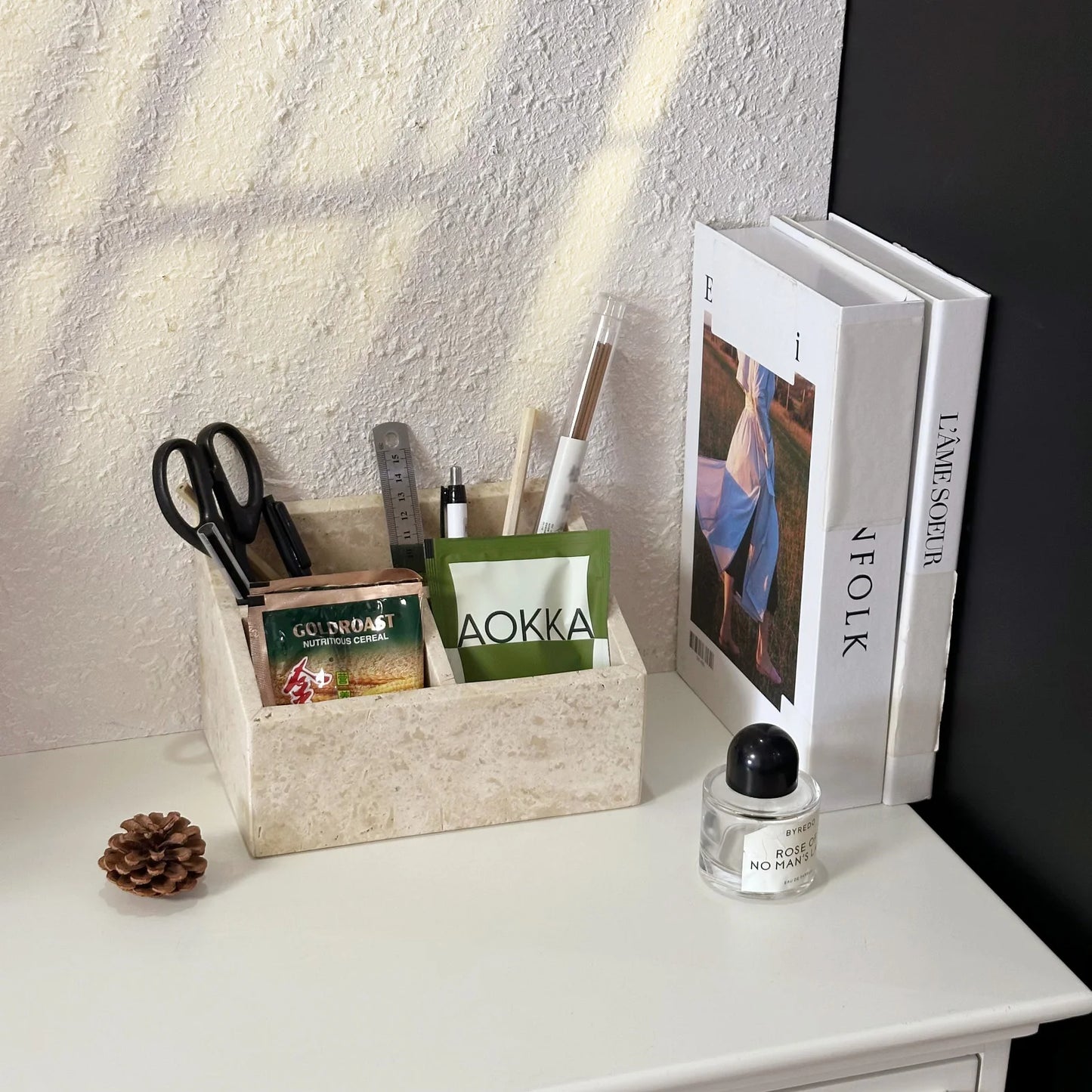 Marble Desktop Organizer | Calacatta Viola Marble | Multi Layer Tray