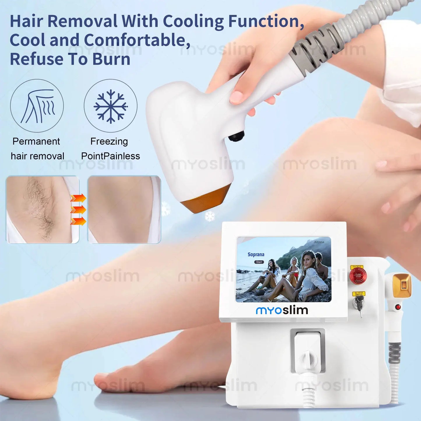 Diode Laser Hair Removal | 5000w | 3 Wavelengths | Ice Cooling