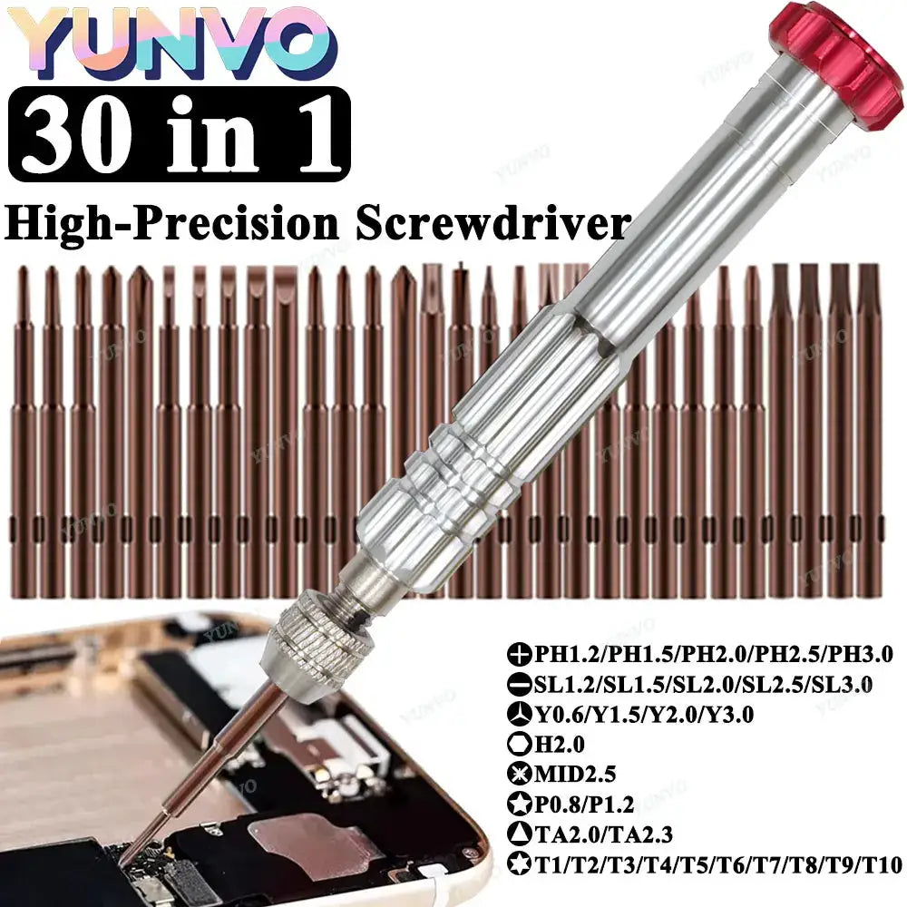 30 in 1 Magnetic Precision Screwdriver Set, S2 Steel Bits, Phone Watch Glasses Repair Tool Kit for iPhone Android from PriceLows™