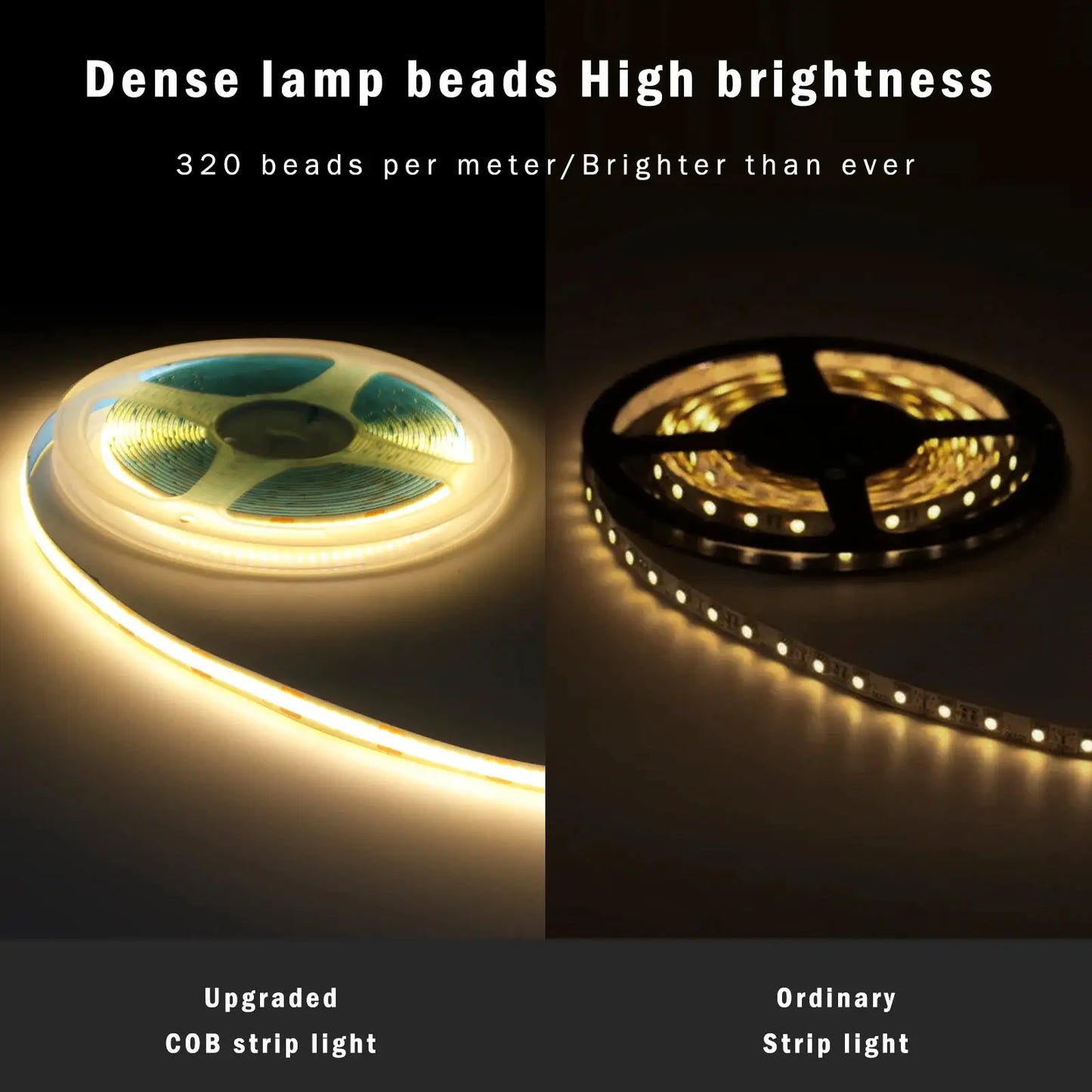 8MM COB Led Strip 5V with Motion Sensor Battery Powered 320LEDs/M Led Induction Night Light Warm White Red Ice Blue Green Yellow from PriceLows™