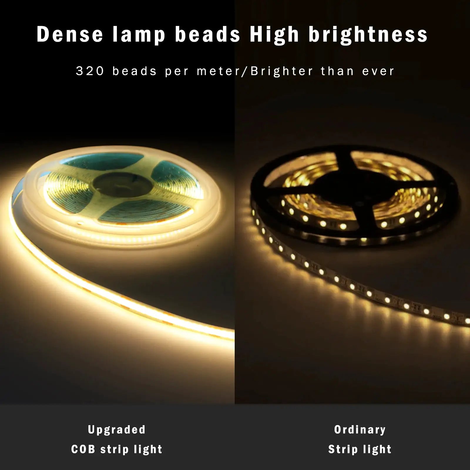 8MM COB Led Strip 5V with Motion Sensor Battery Powered 320LEDs/M Led Induction Night Light Warm White Red Ice Blue Green Yellow from PriceLows™