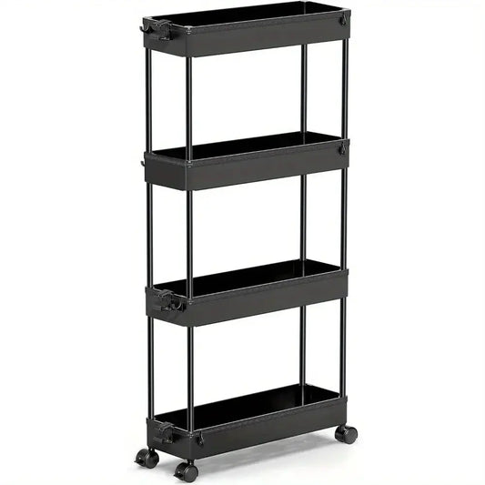 Slim Rolling Storage Cart 4 Tier Organizer Mobile Shelving Unit Utility Cart Tower Rack for Kitchen Bathroom from PriceLows™
