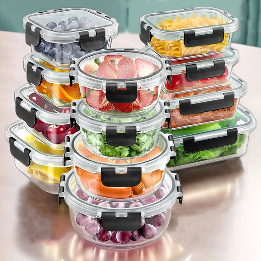 12pcs Glass Lunch Box Food Storage Containers Meal Prep Airtight Bento Boxes for Microwave Oven Freezer and Dishwasher BPA Free from PriceLows™