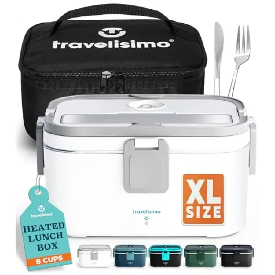 Extra-Large Electric Lunch Box For Adults Holds up to 8 Cups - 100W Heated Lunch Box For Men 1.8L Portable Food Warmer for Trav from PriceLows™