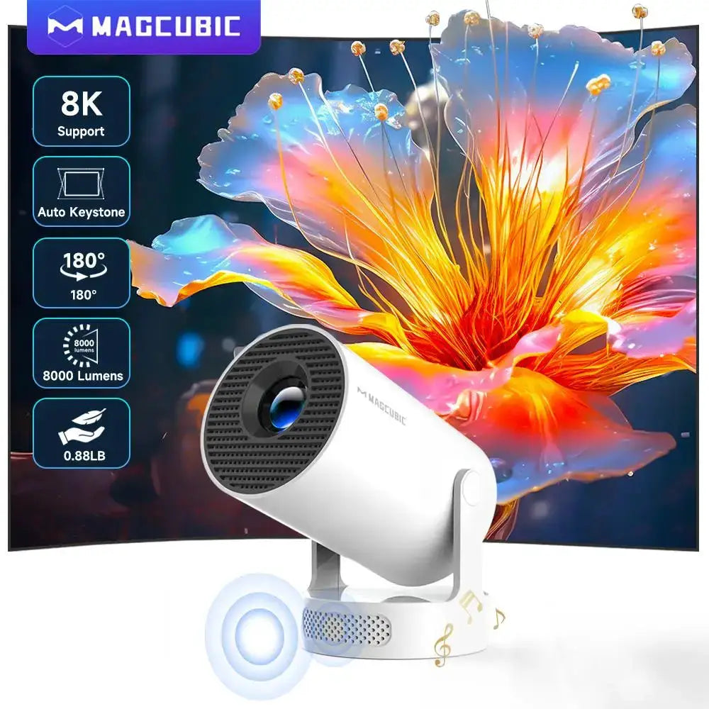 Portable Projector | 290 ANSI Lumens | Android 14 | HY300 Pro