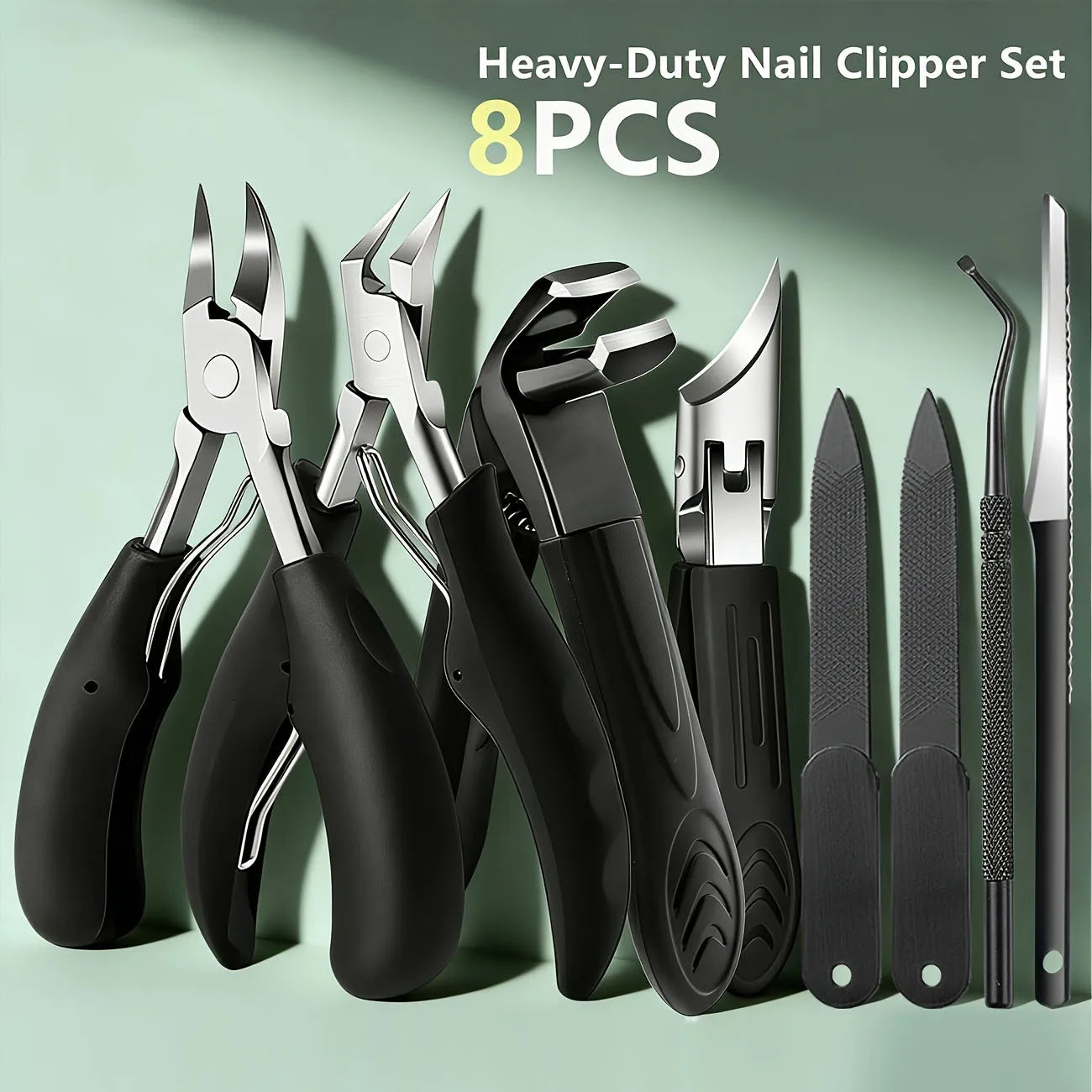 Nail Clippers Set | Wide Jaw Design | Convex Edge | 1 Or 9 Pieces
