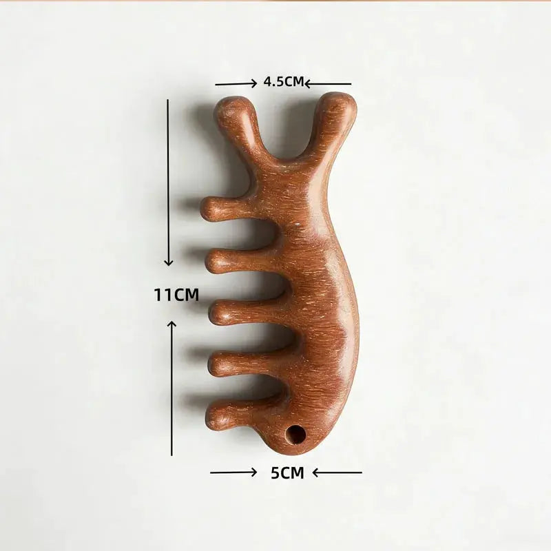 Wooden Meridian Massage Comb | Anti Static | Sandalwood Scent