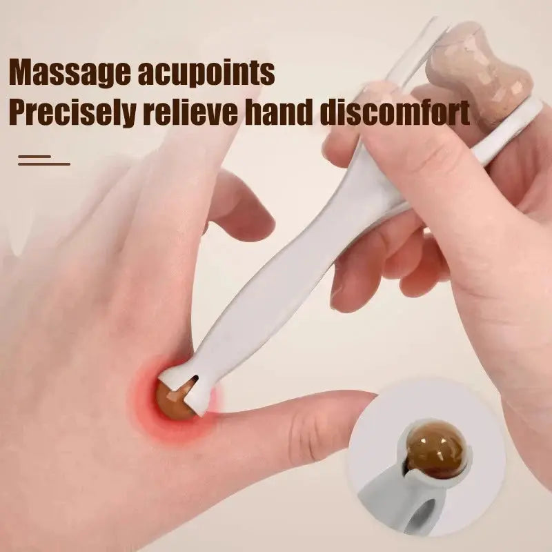 Solid Wood Finger Massager | 360 Degree Roller | Acupressure Stick