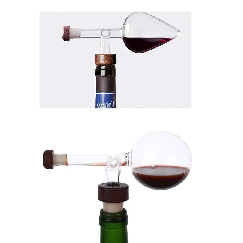 UNTIOR Red Wine Aerator Transparent Round/Peach Shaped Wine Bottle Portable Pourer & Quick Decanter Spout Glass Sobering Device from PriceLows™