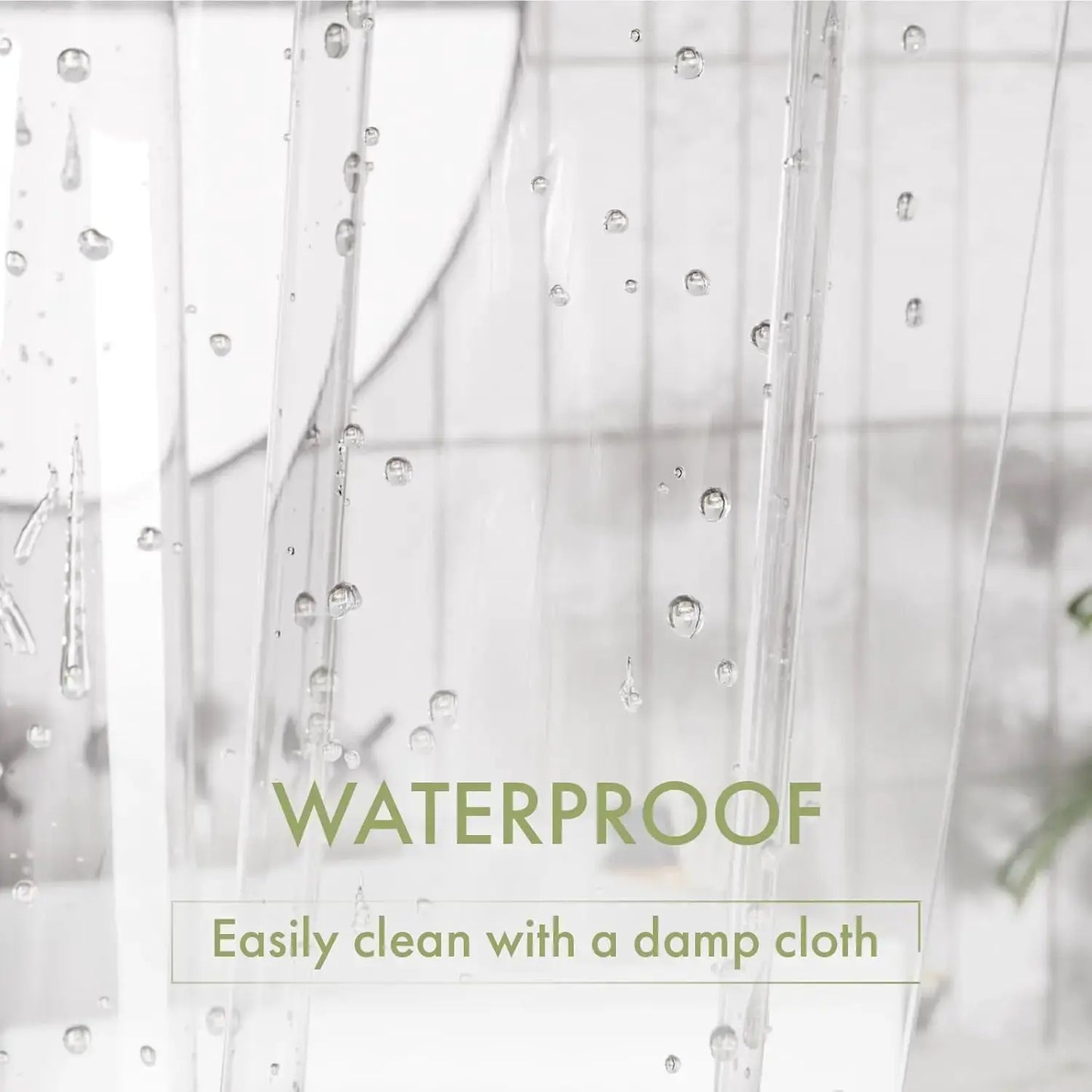Transparent PEVA Shower Curtain - Waterproof with Magnetic Weights, Stain Resistant & 12 Rustproof Grommets from PriceLows™