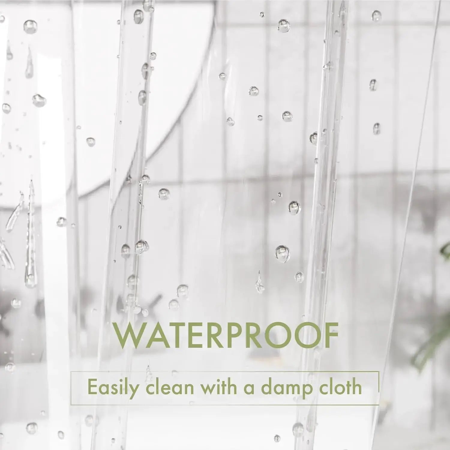 Transparent PEVA Shower Curtain - Waterproof with Magnetic Weights, Stain Resistant & 12 Rustproof Grommets from PriceLows™