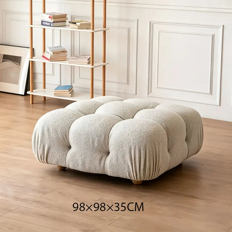 Sectional Sofa | Nordic Design White Fabric | Modular L-Shaped | With Armrests