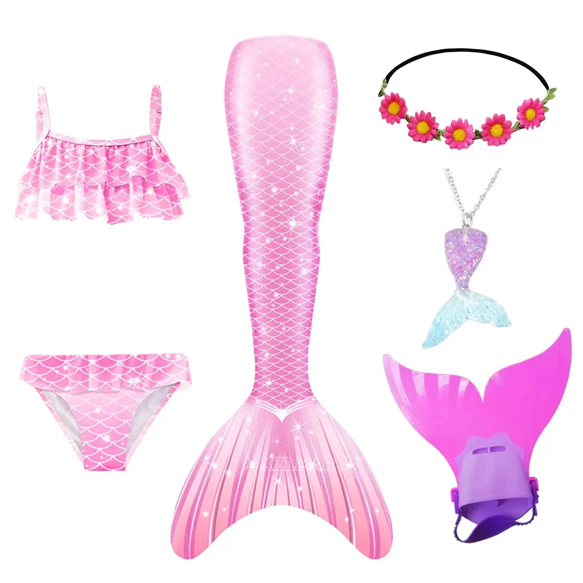 Mermaid Costume for Girl Mermaid Tail for Swimming Can Add Monofin Fin Girls Ariel Mermaid Costumes Cosplay Birthday Gift from PriceLows™