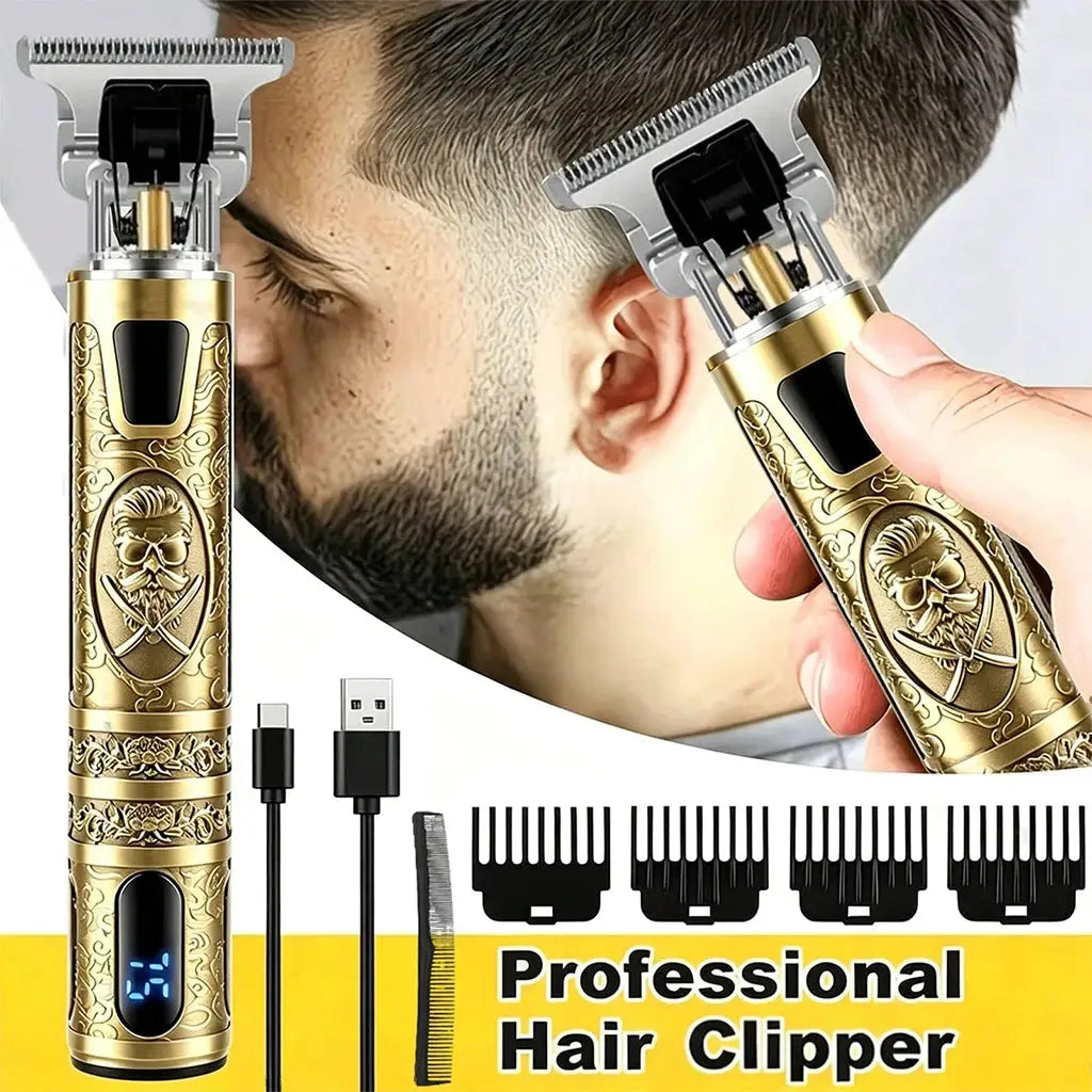 Hair Clipper | LCD Display | USB Rechargeable | 4 Guide Combs Included
