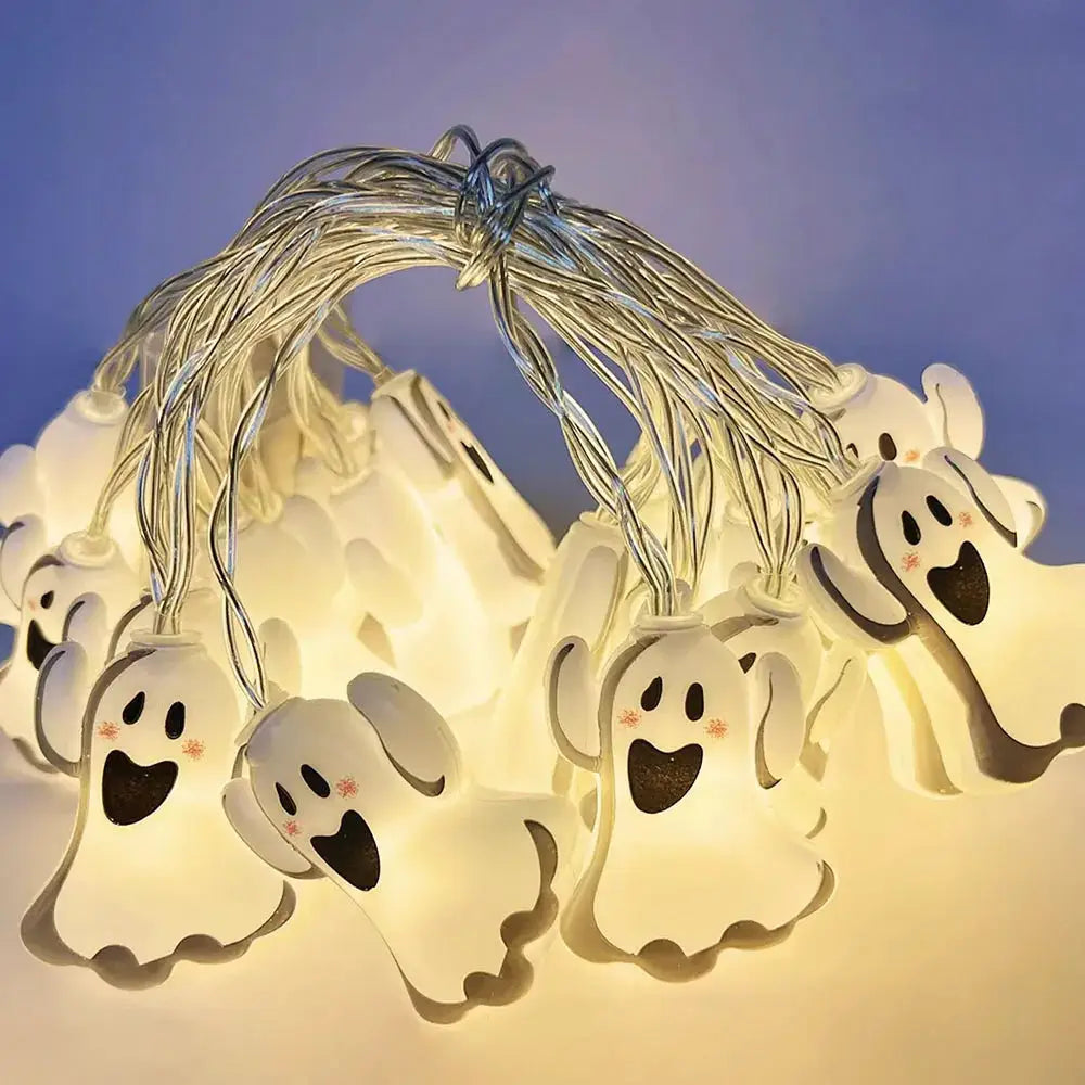 Halloween LED String Lights | Battery Operated | Ghost Pattern | Indoor Use